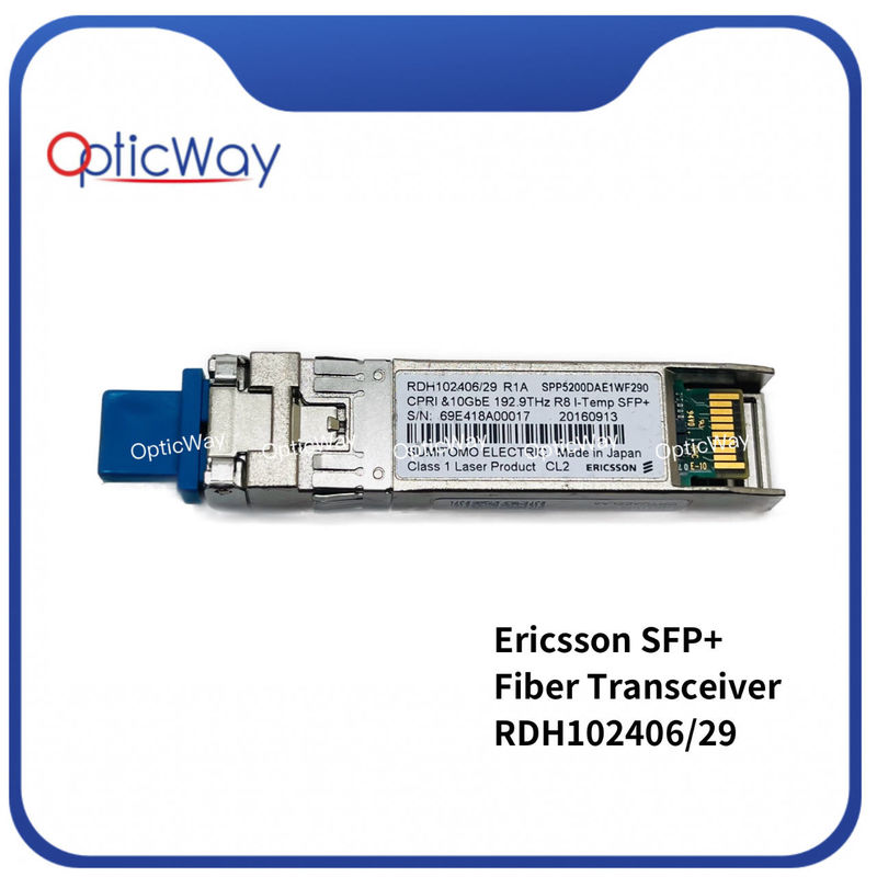 Ericsson RDH102406/29 R1A SFP 10G DWDM 192.9THz 40km 1554.13nm CRTUAEZLAA Transceptor de fibra SFP+